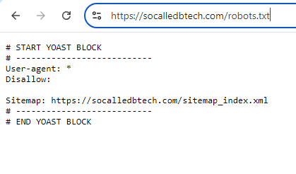 socalledbtech.com website robots.txt file