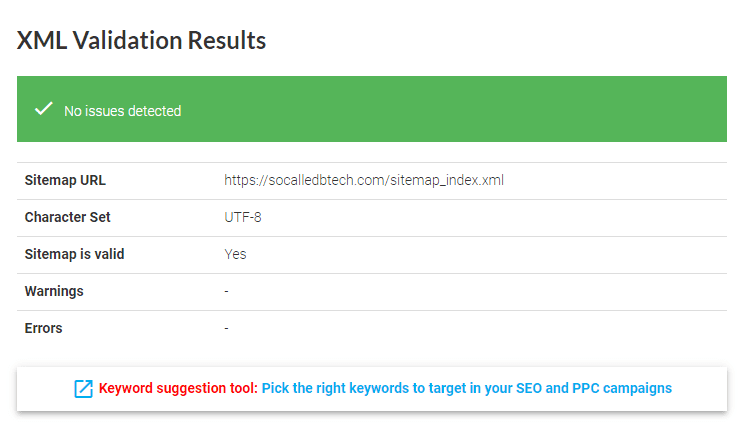 XML Validation Results